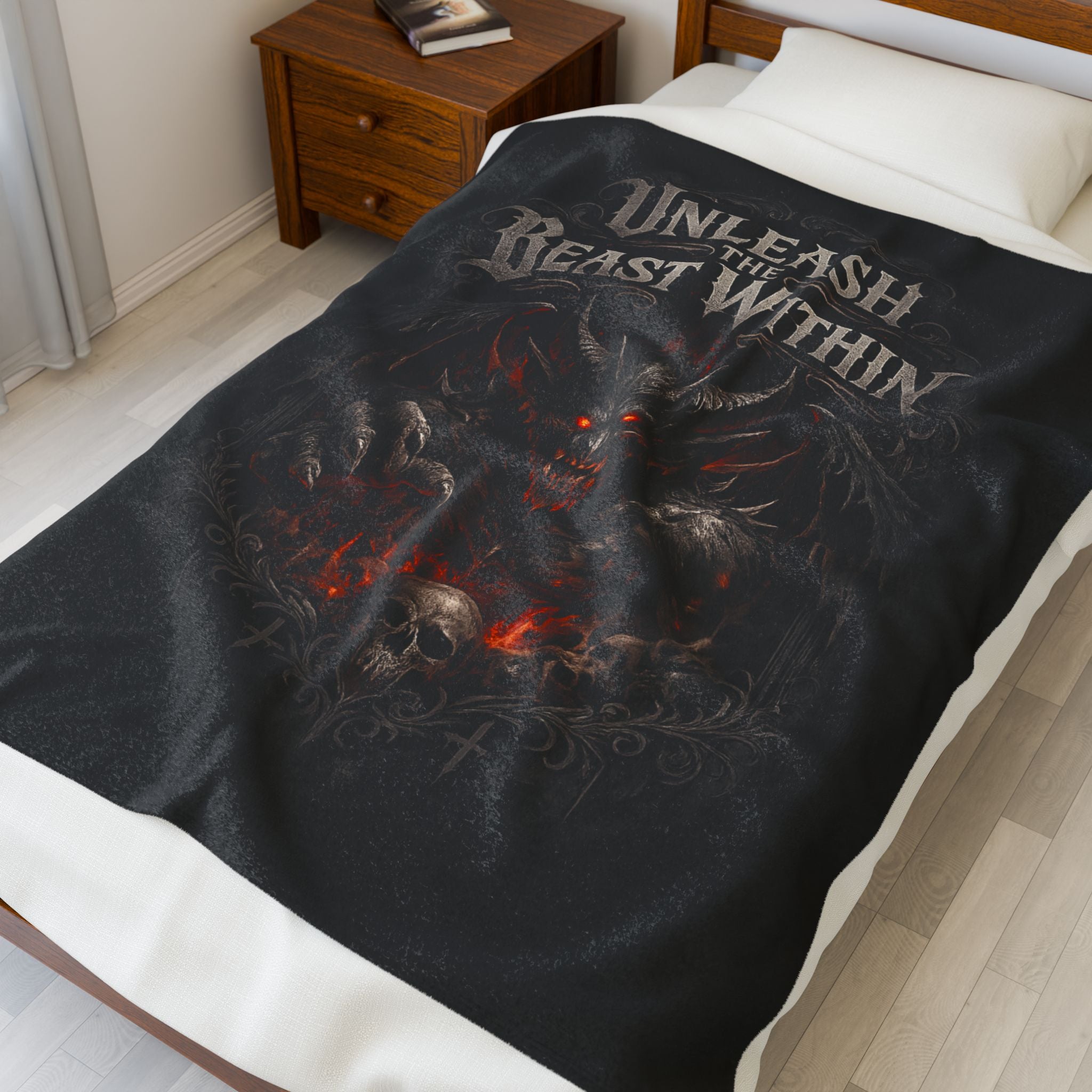 Unleash the Beast Within Velveteen Plush Blanket