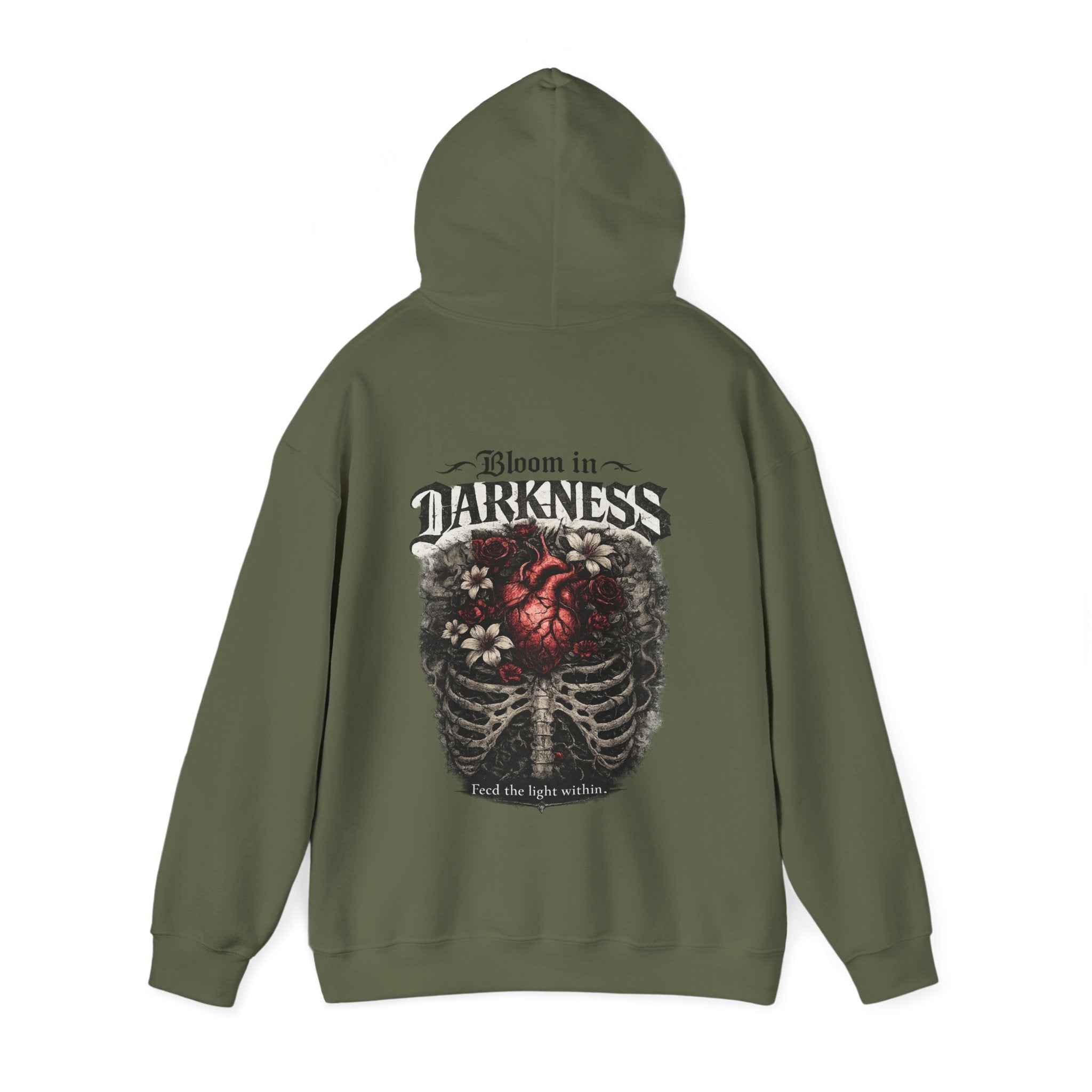 Bloom in the Darkness Hoodie | Inspirational Floral Soul Quote