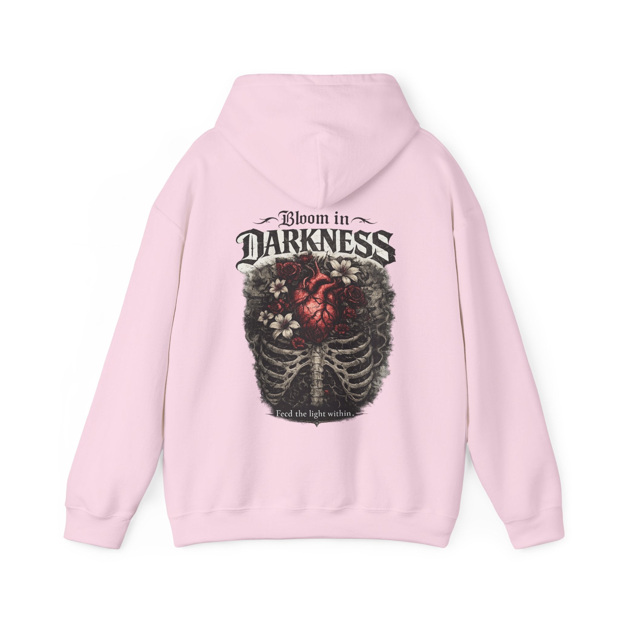 Bloom in the Darkness Hoodie | Inspirational Floral Soul Quote