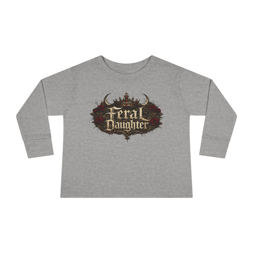 Feral Daughter with Red Roses Crown Toddler Long Sleeve Tee | Matching Family