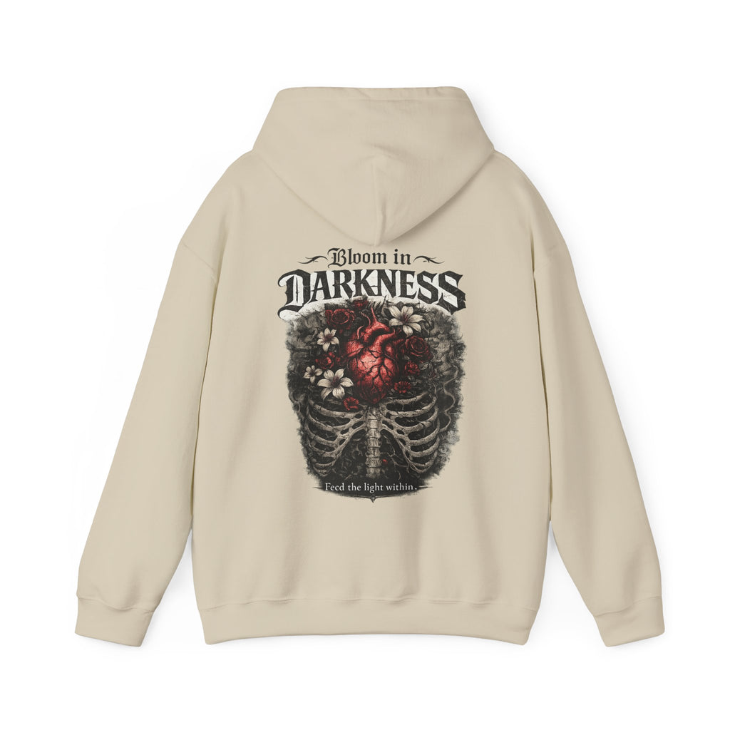 Bloom in the Darkness Hoodie | Inspirational Floral Soul Quote
