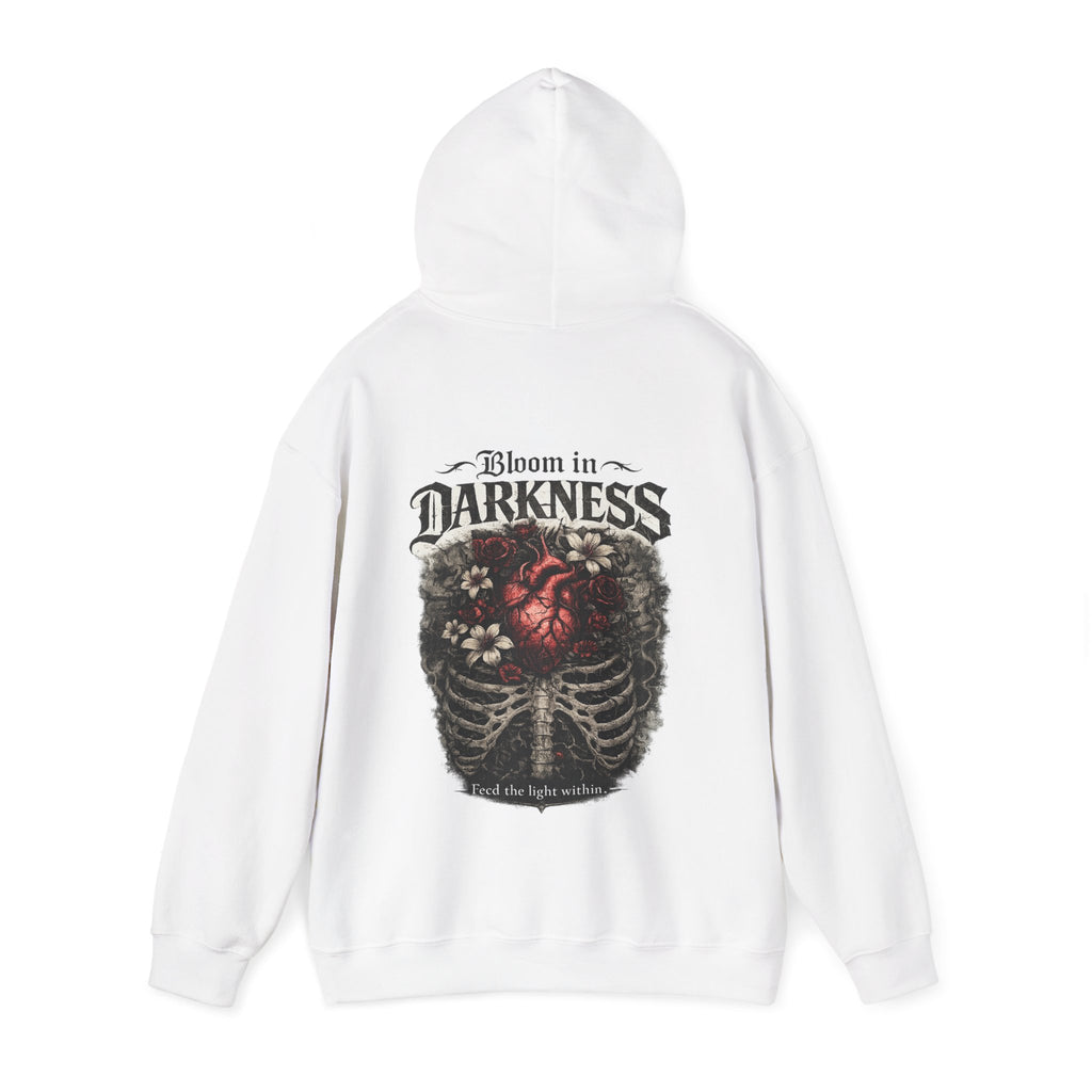 Bloom in the Darkness Hoodie | Inspirational Floral Soul Quote