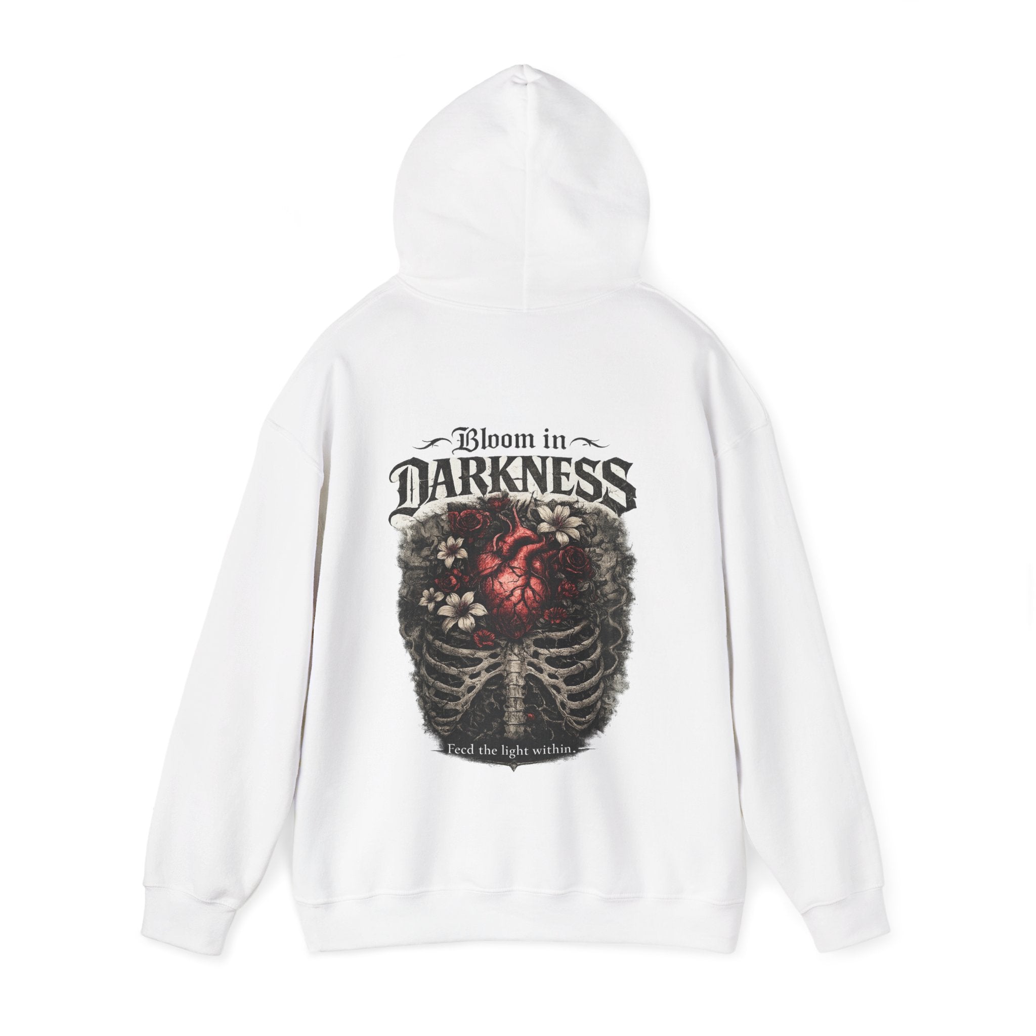 Bloom in the Darkness Hoodie | Inspirational Floral Soul Quote