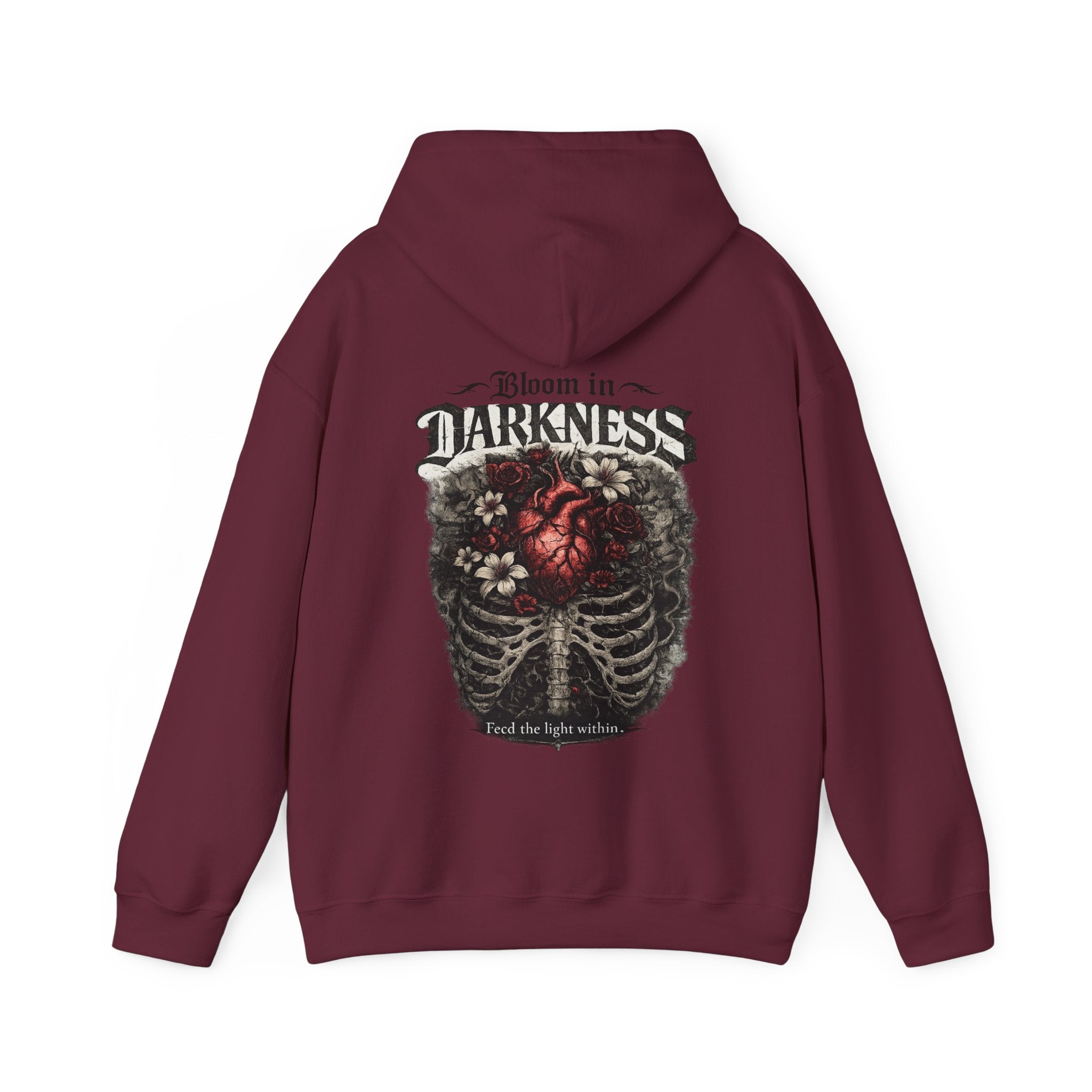 Bloom in the Darkness Hoodie | Inspirational Floral Soul Quote