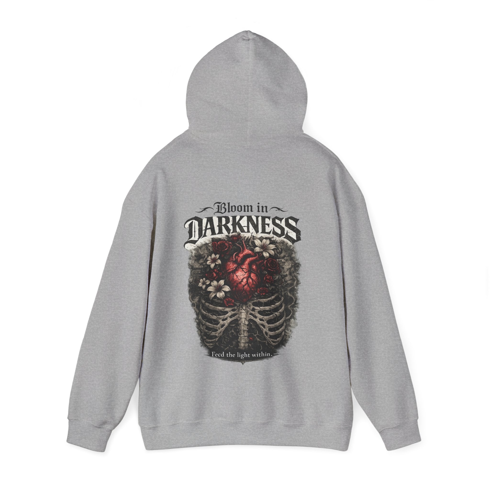 Bloom in the Darkness Hoodie | Inspirational Floral Soul Quote