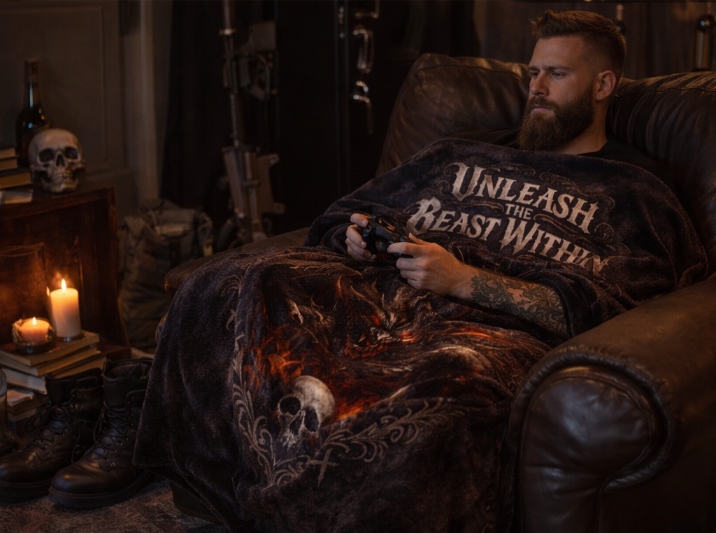 Unleash the Beast Within Velveteen Plush Blanket