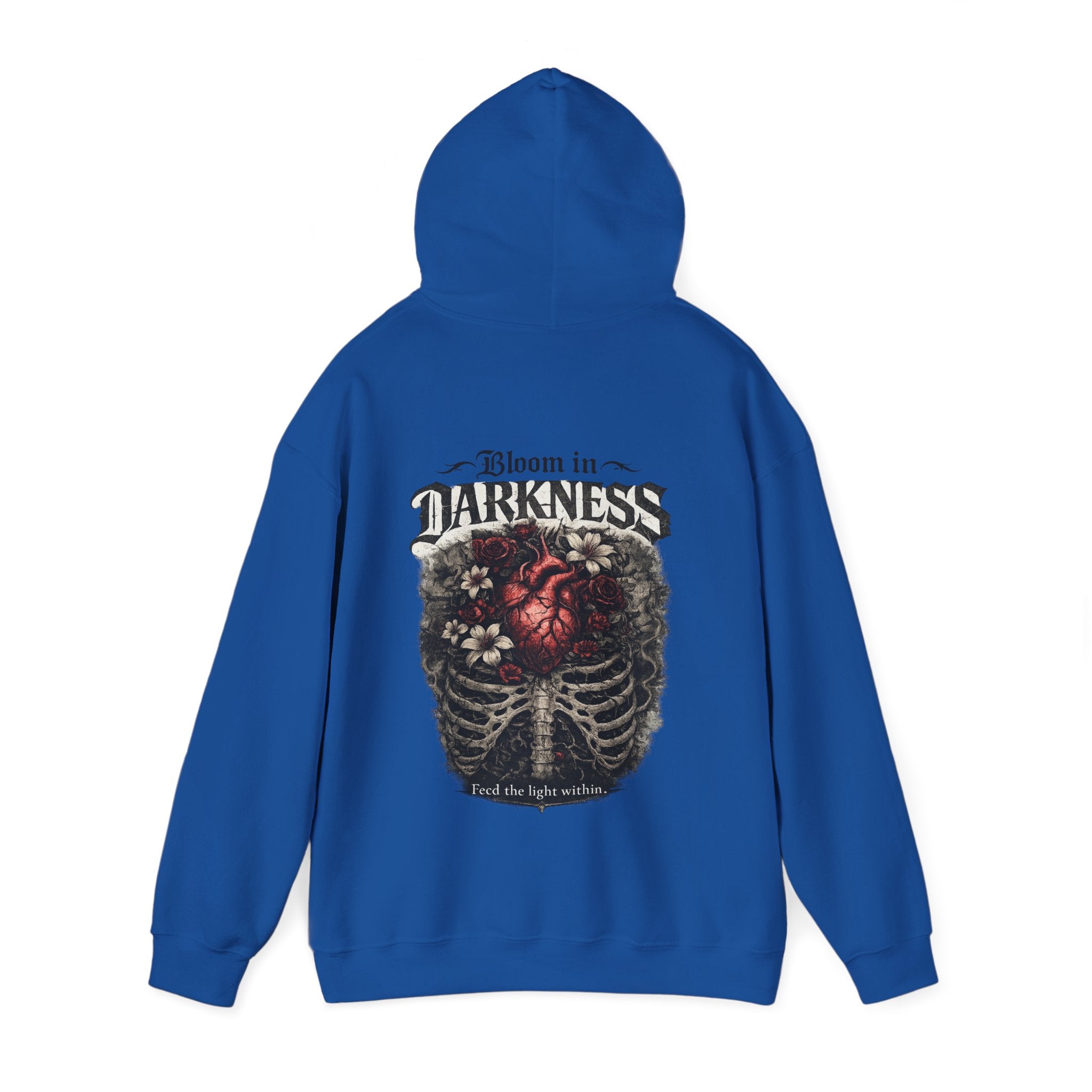 Bloom in the Darkness Hoodie | Inspirational Floral Soul Quote