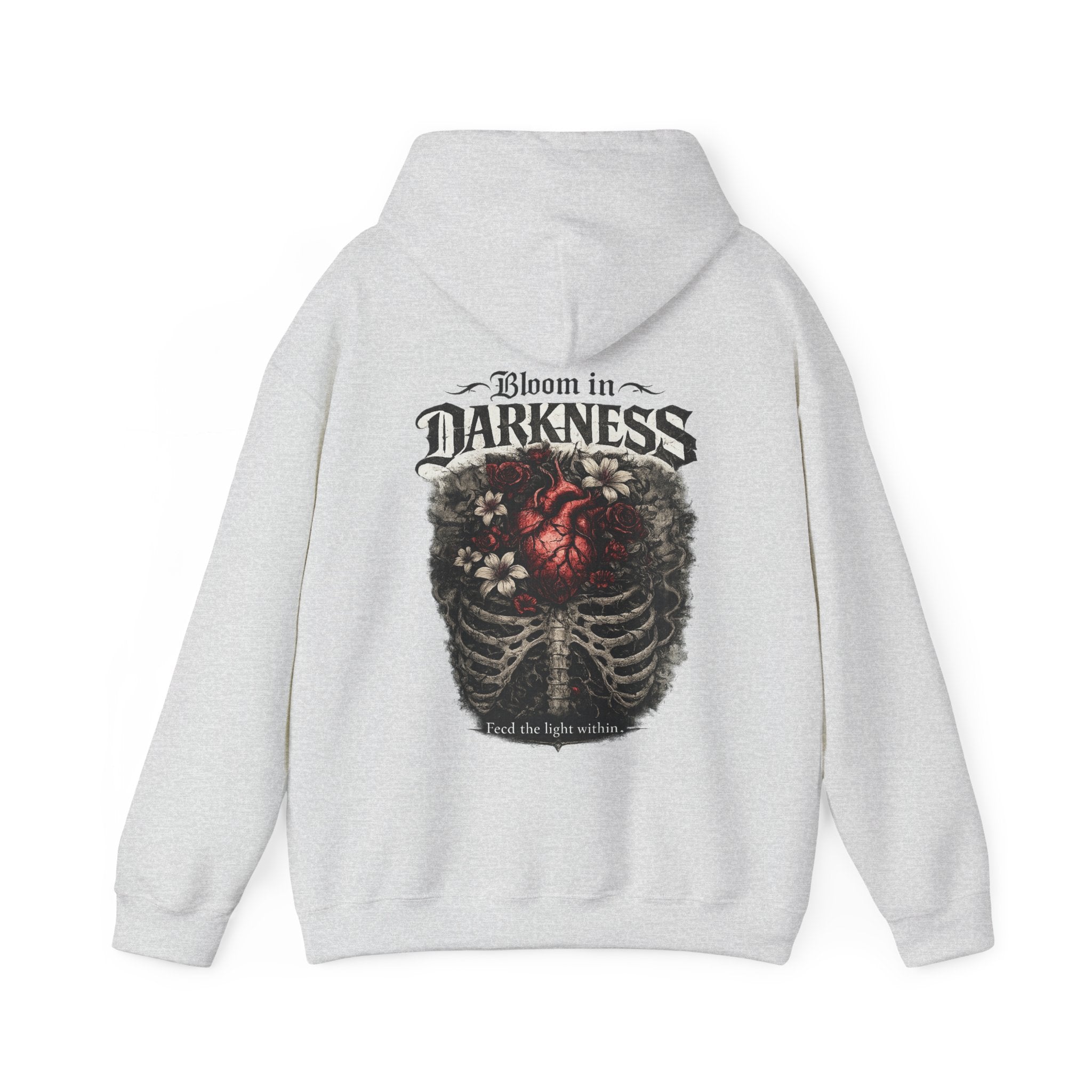Bloom in the Darkness Hoodie | Inspirational Floral Soul Quote