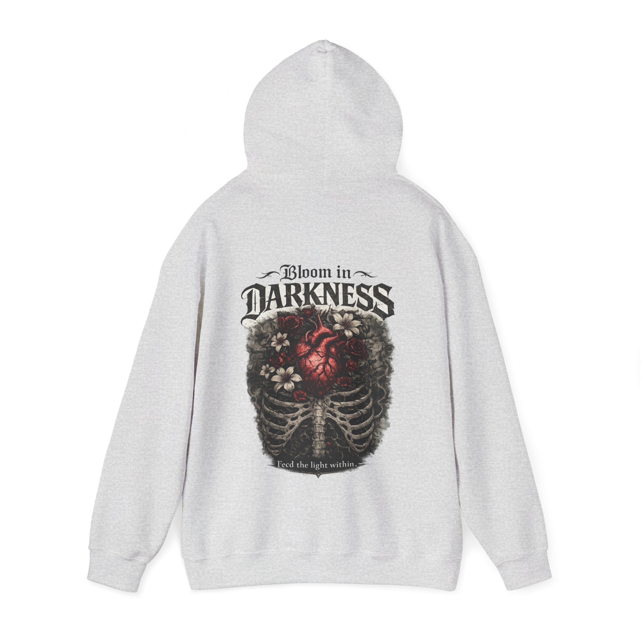 Bloom in the Darkness Hoodie | Inspirational Floral Soul Quote