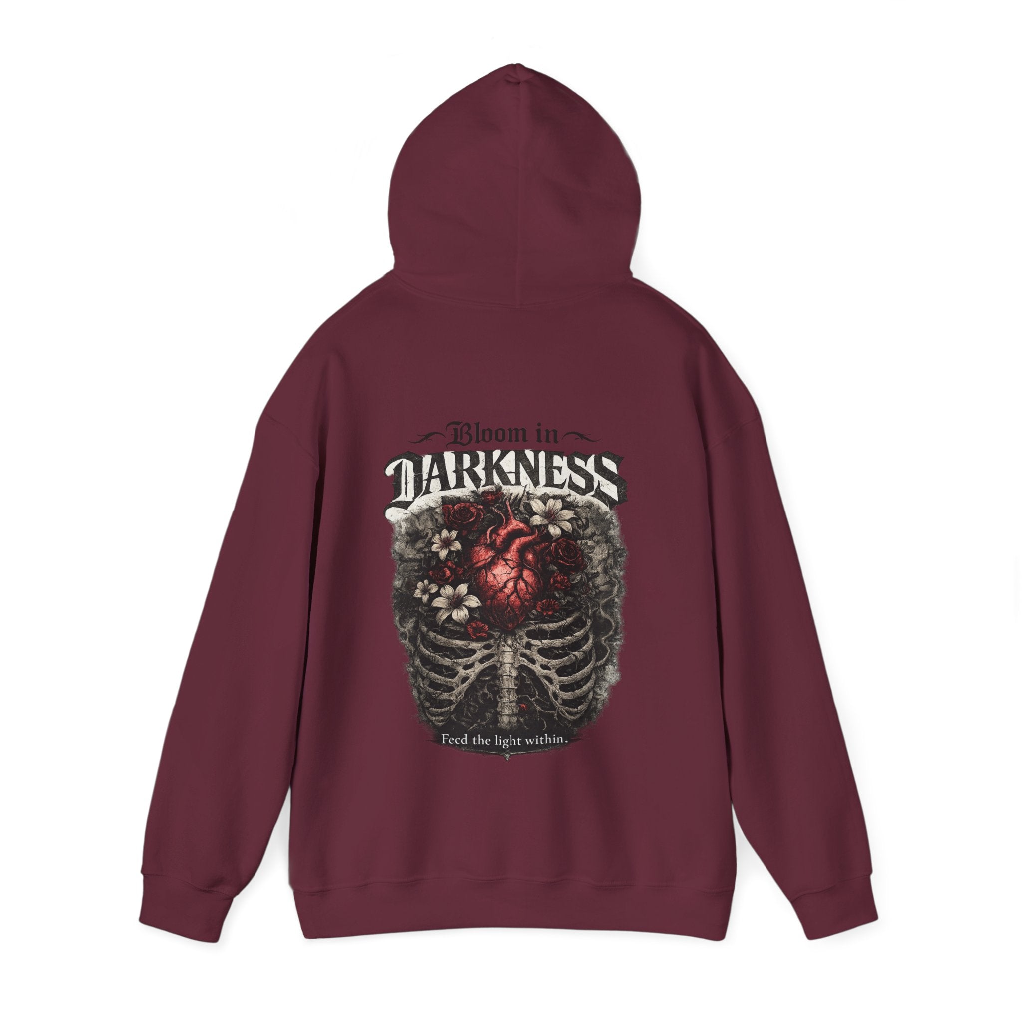 Bloom in the Darkness Hoodie | Inspirational Floral Soul Quote