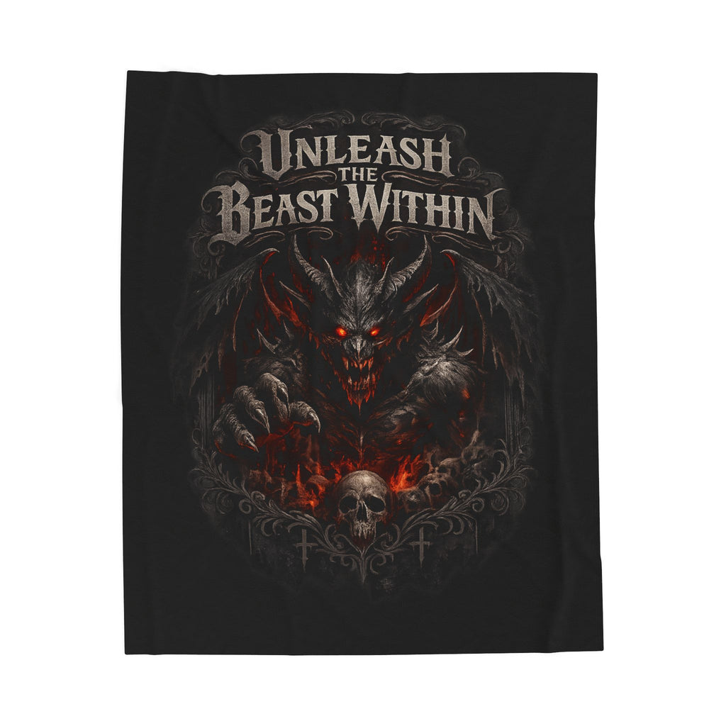Unleash the Beast Within Velveteen Plush Blanket