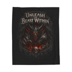 Unleash the Beast Within Velveteen Plush Blanket