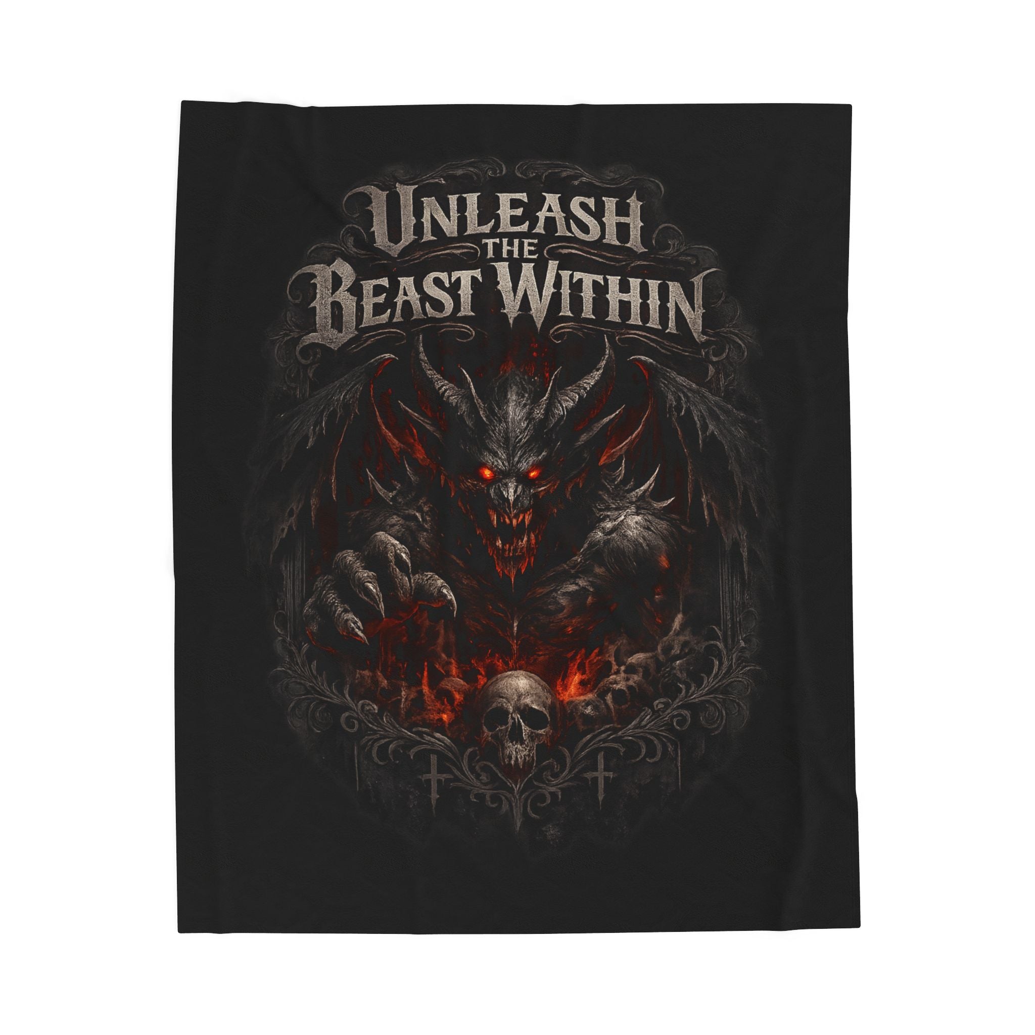 Unleash the Beast Within Velveteen Plush Blanket