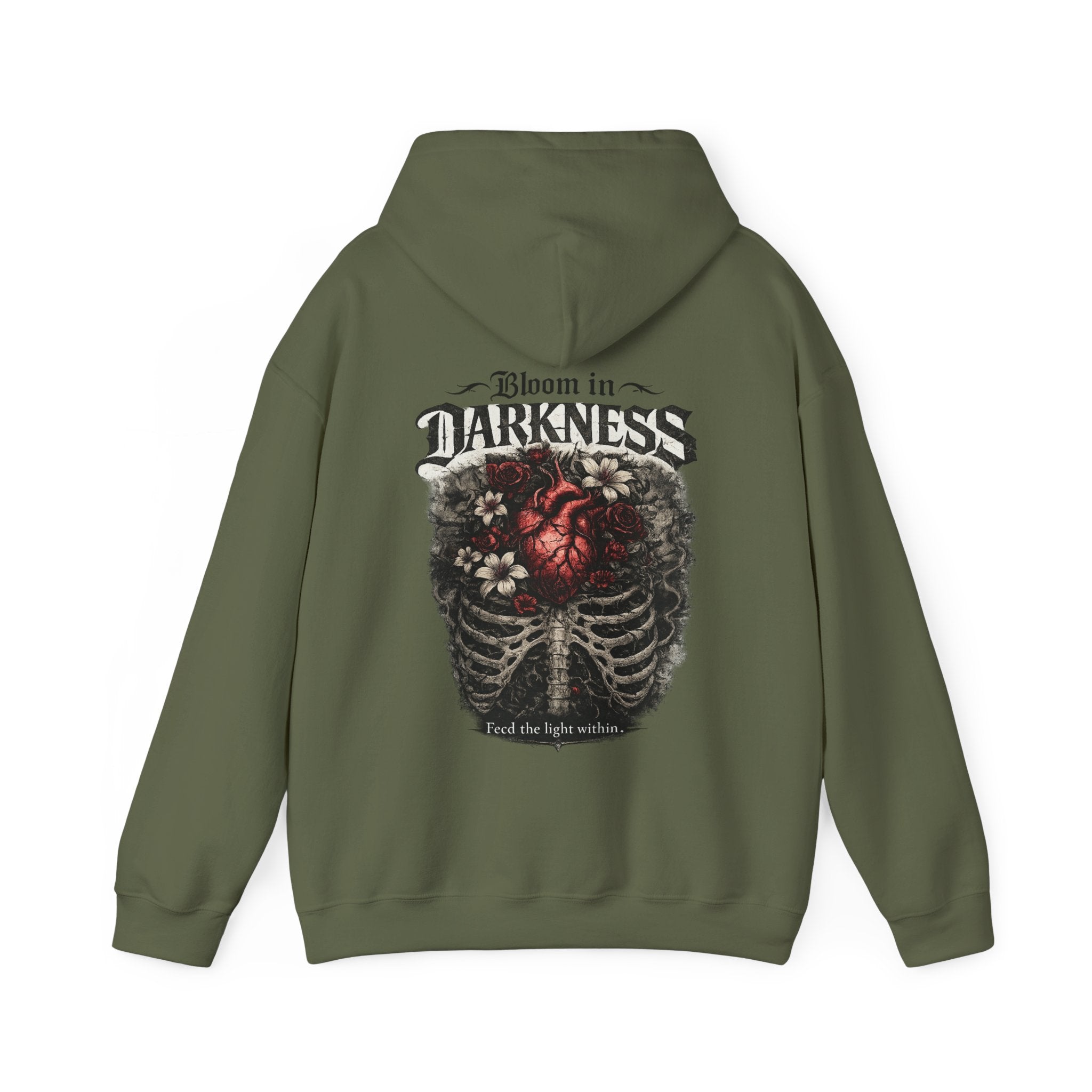 Bloom in the Darkness Hoodie | Inspirational Floral Soul Quote