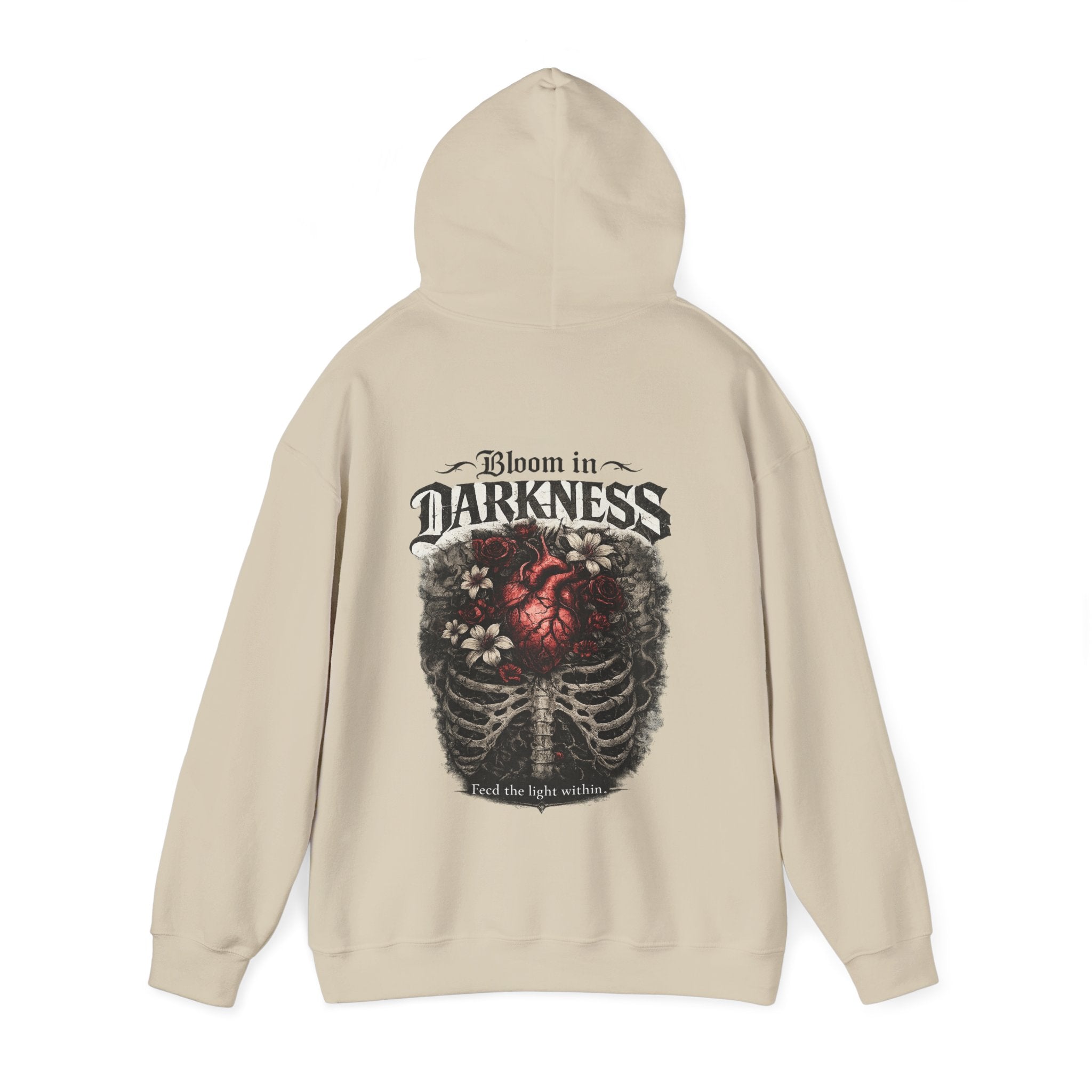 Bloom in the Darkness Hoodie | Inspirational Floral Soul Quote